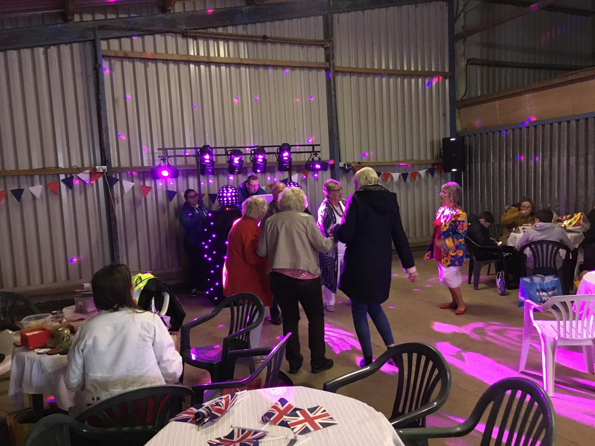 Disco dancing in the barn